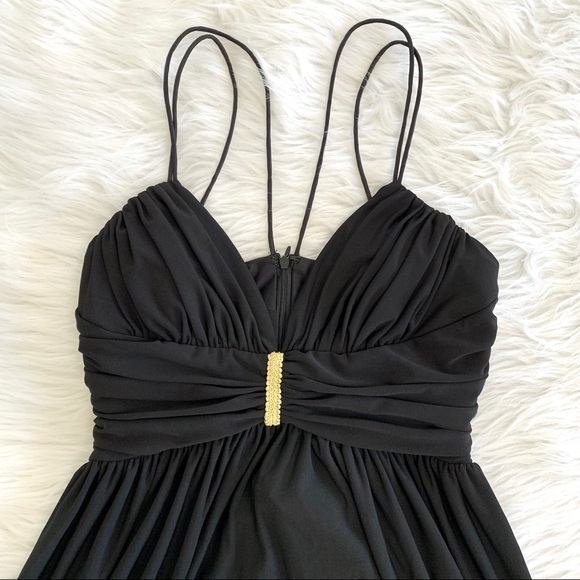 Cache Empire Babydoll Beaded Black Dress - Picture 3 of 14